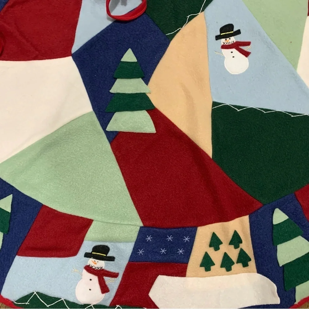 Felt Hand Embroidered Christmas Tree Skirt